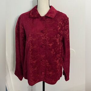Croft snd Barrow Cranberry Red  Tapestry Blazer Size X Large